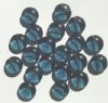 20 13x6mm Flat Rounded Montana Blue Disk Beads